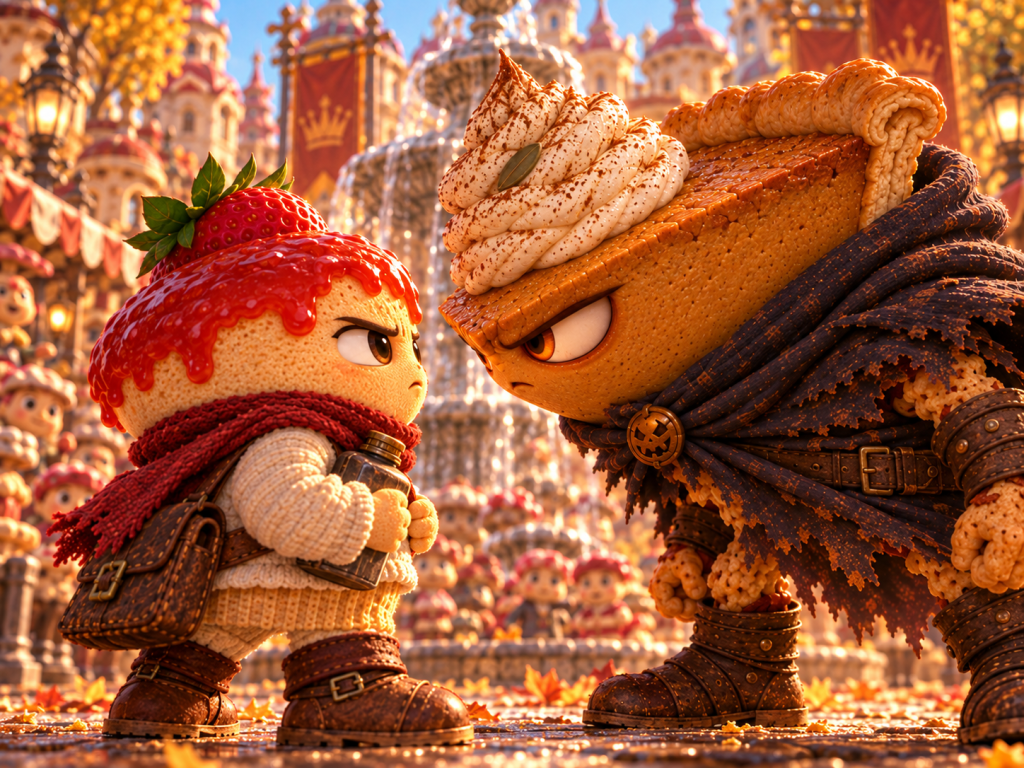 Slice leans close to the little cheesecake, who holds his lamp-oil tin and stands his ground.