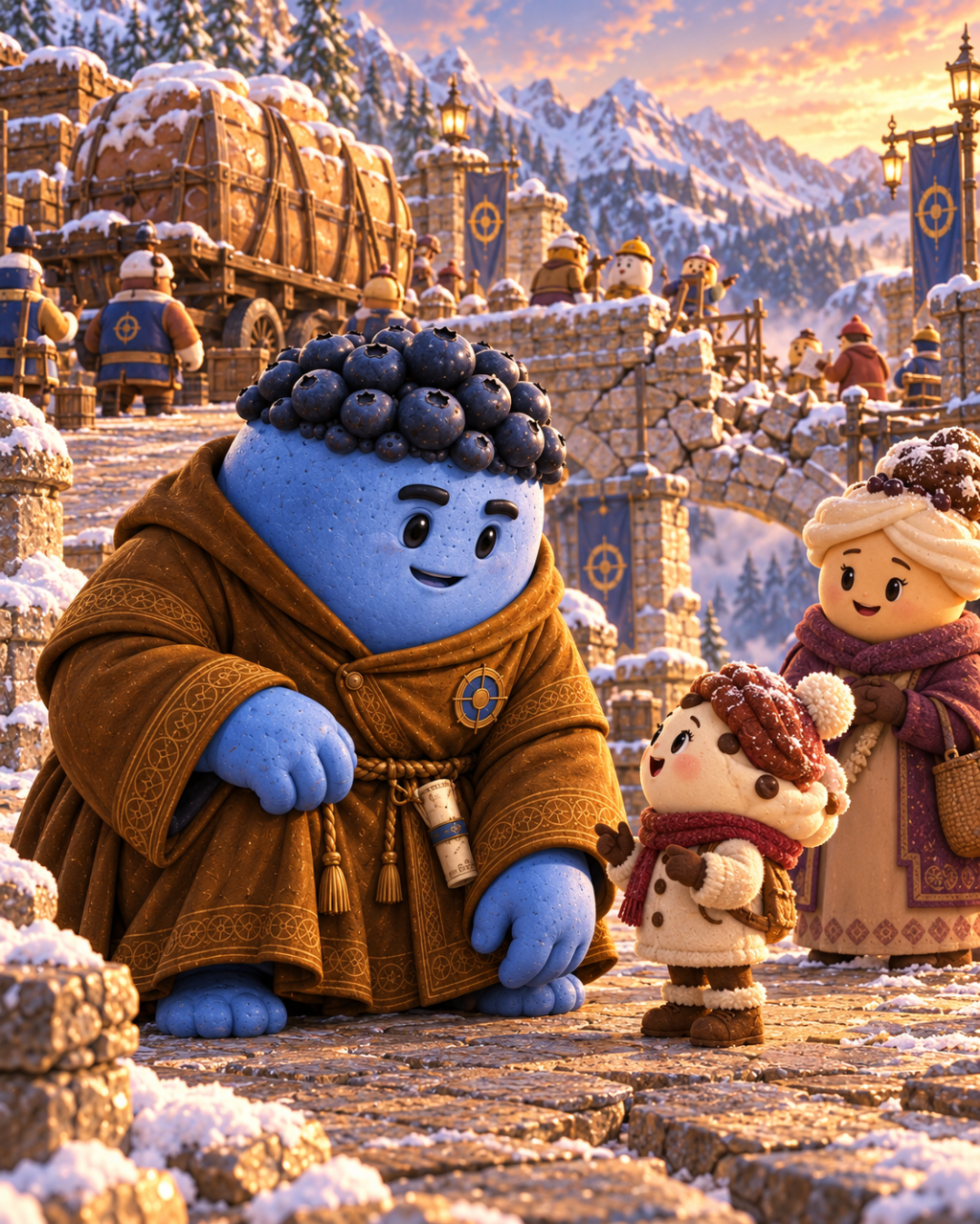 Blue Bulk speaks with a child and mother after the bridge rescue.